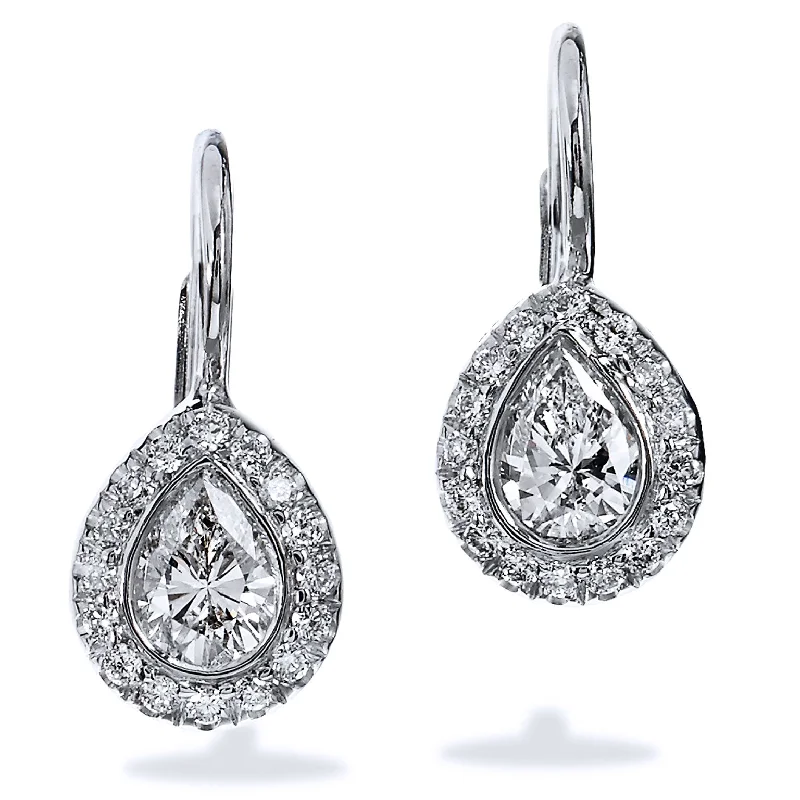 Personalized Name Earrings For Custom Jewelry-0.41 Carat Pear-Shaped Diamond Lever-Back Earrings