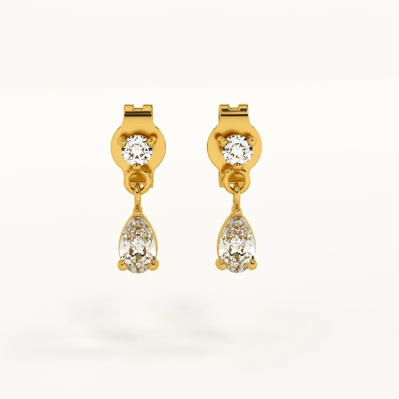 Chunky Earrings For Bold Look-Golden Dewdrops Stud Earrings