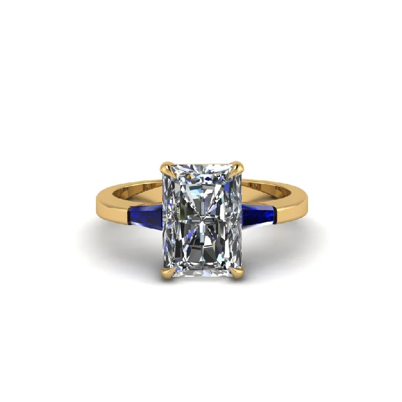 Simple Custom Rings For Special Occasions-Three Stone Radiant Cut Diamond Engagement Ring - Hillary No. 61