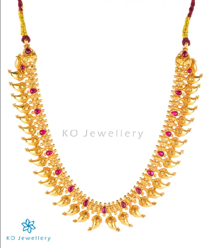 Luxury Crystal Necklace For Wedding Day-The Madhumita Silver Mango Necklace