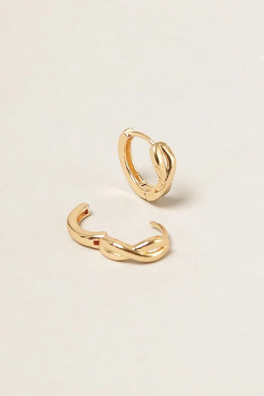 Trendy Silver Earrings For Casual Wear-OE: 14K Gold Dipped Infinity Hoop Earrings