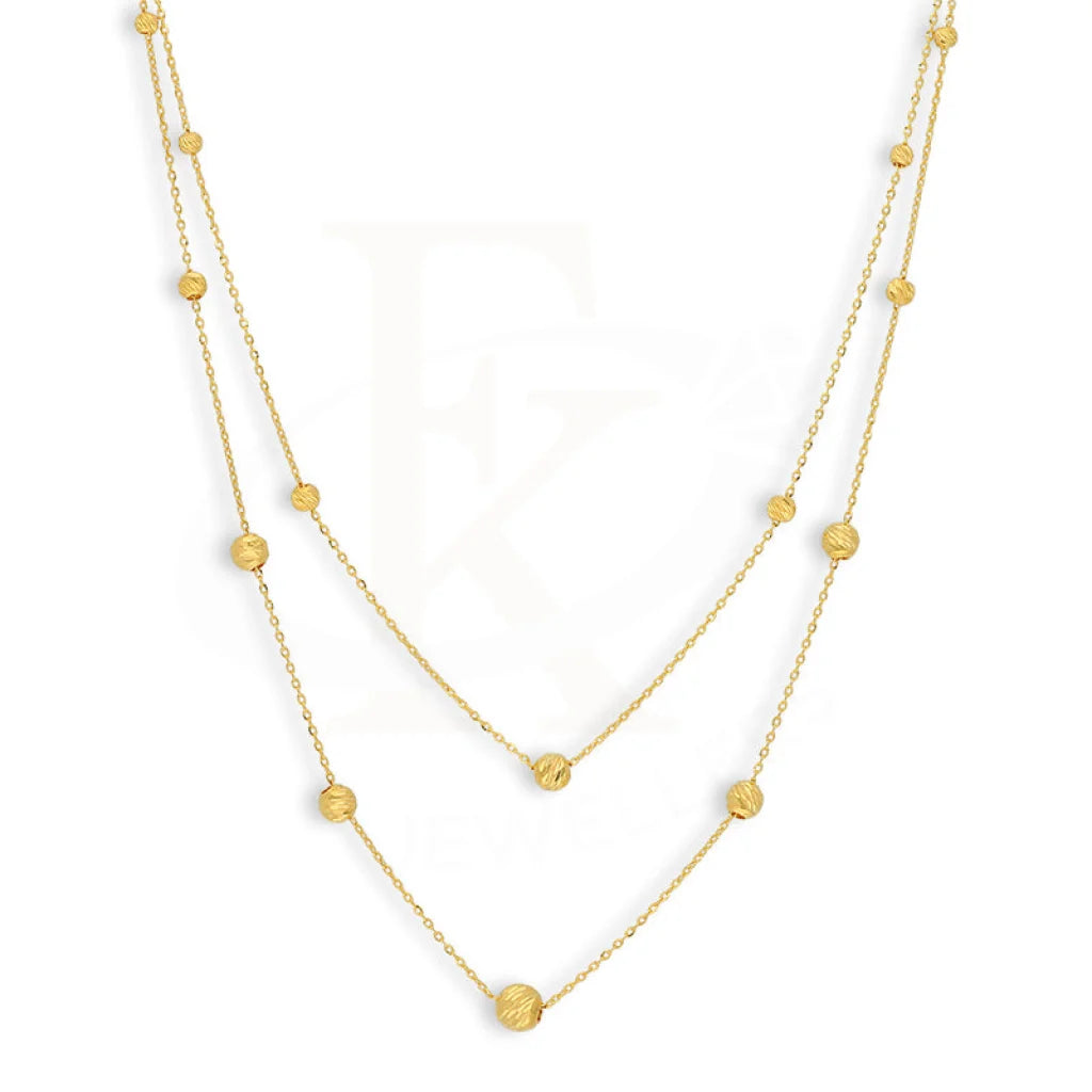 Elegant Diamond Necklace For Brides-Gold Beads Necklace 21KT - FKJNKL21KM5098