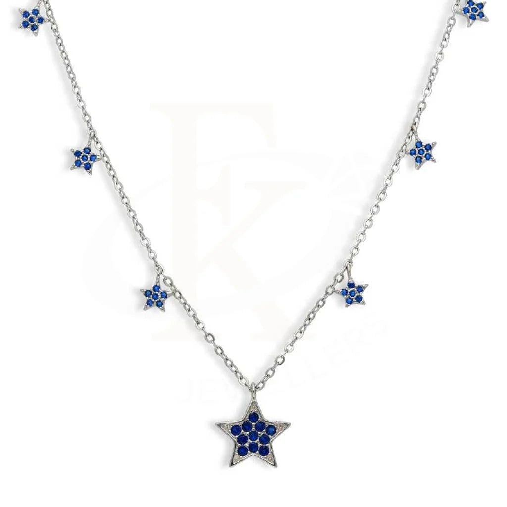 Custom Birthstone Necklace For Personalized Jewelry-Sterling Silver 925 Stars Shaped Necklace - FKJNKLSL3016