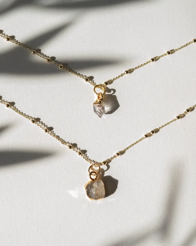 Trendy Layered Necklace For Fashionistas-April | Herkimer Diamond Necklace