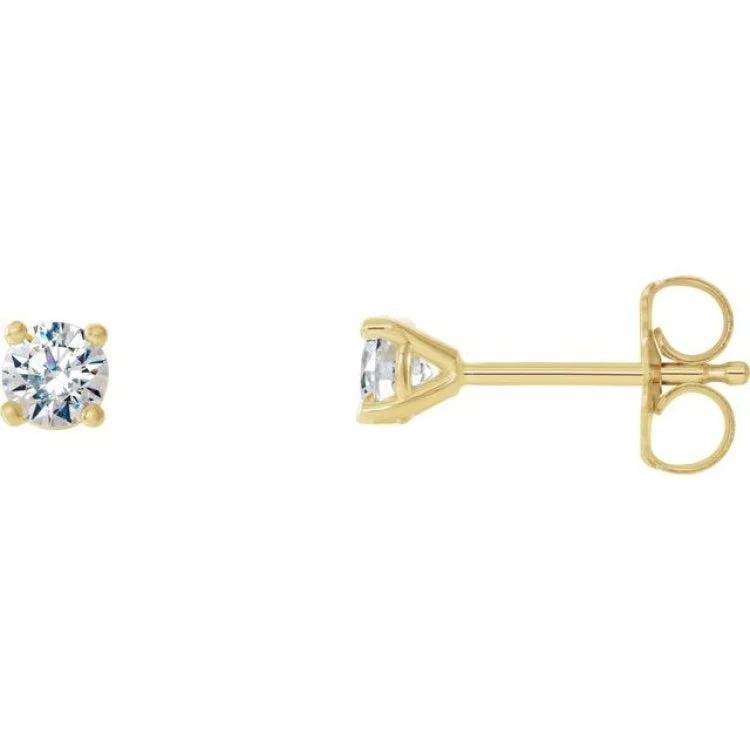 Chic Crystal Earrings For Evening Parties-14K Yellow 1/3 CTW Lab-Grown Diamond 4-Prong Stud Earrings