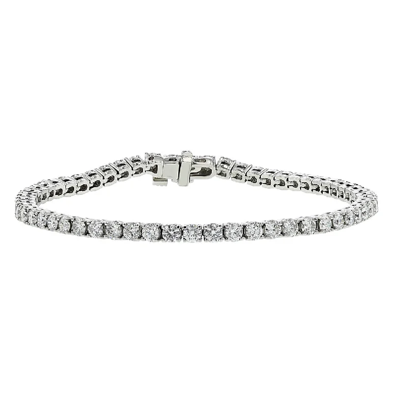 Colorful Adjustable Bangles And Bracelets-Platinum Diamond Tennis Bracelet