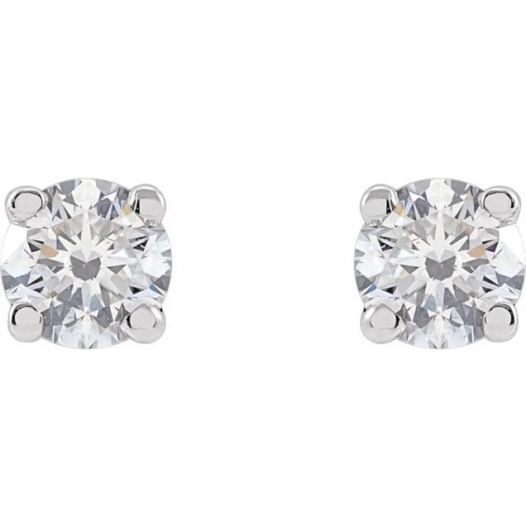 Custom Birthstone Earrings For Special Gifts-14K White 1/6 CTW Lab-Grown Diamond Earrings