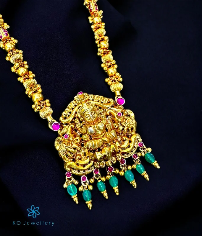 Trendy Crystal Pendant Necklace For Weddings-The Vikriti Silver Lakshmi Nakkasi Necklace