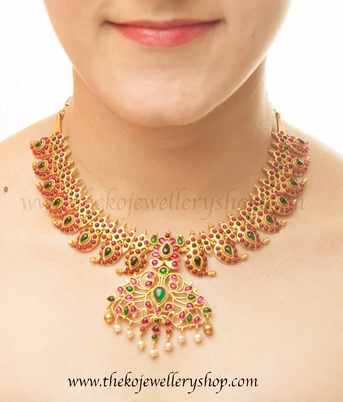 Elegant Gold Necklace For Special Occasions-The Kadamba Silver Mango Necklace