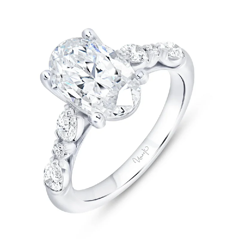 Simple Wedding Bands For Fashion-Forward Brides-Uneek Timeless Collection Cathedral Engagement Ring