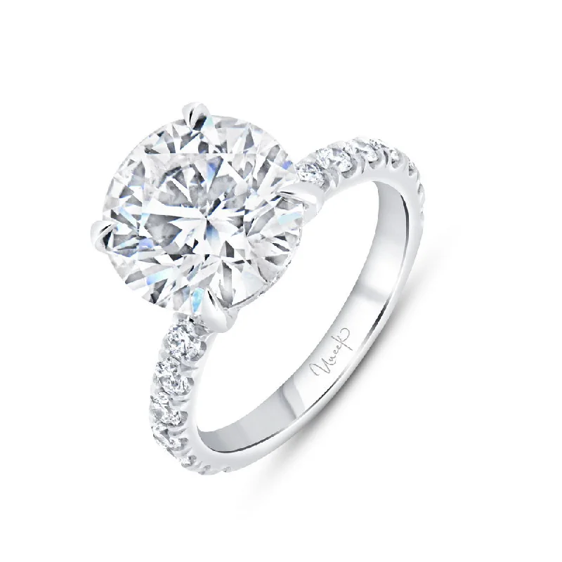 Personalized Diamond Engagement Rings For Brides-Uneek Signature Collection Under-Halo Round Diamond Engagement Ring