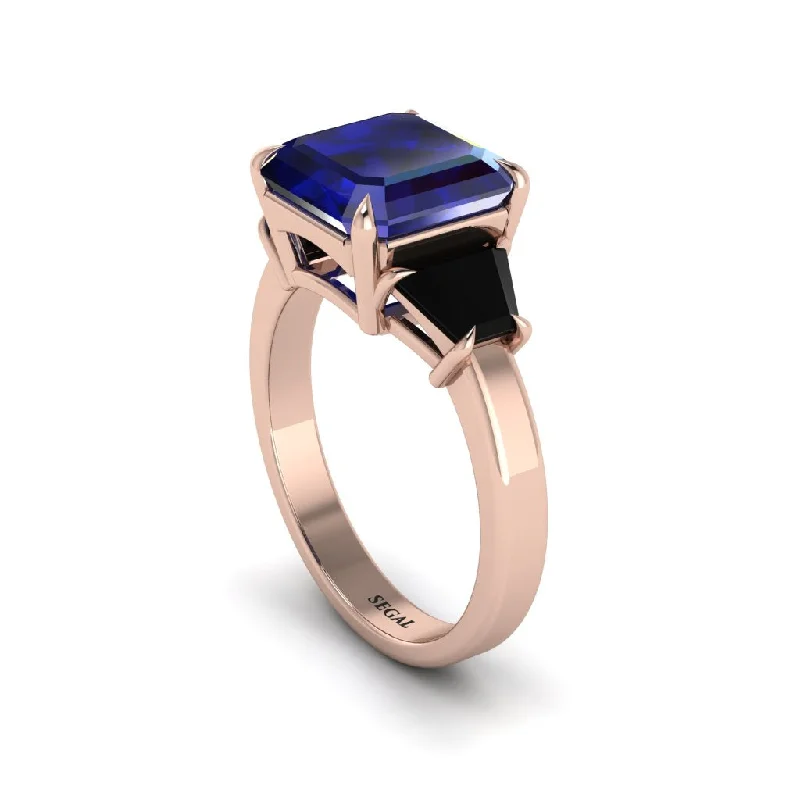 Custom Wedding Rings For Bridesmaids With Gemstones-Three Stone Sapphire Engagement Ring - Bethany No. 44