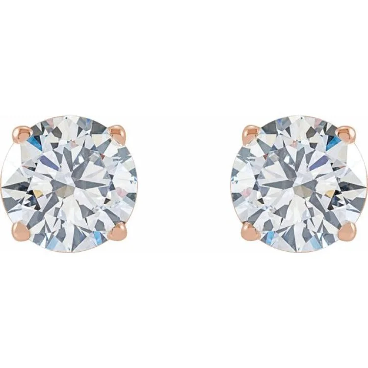 Fashionable Beaded Earrings For Events-14K Rose 2  1/2 CTW Lab-Grown Diamond Stud Earrings