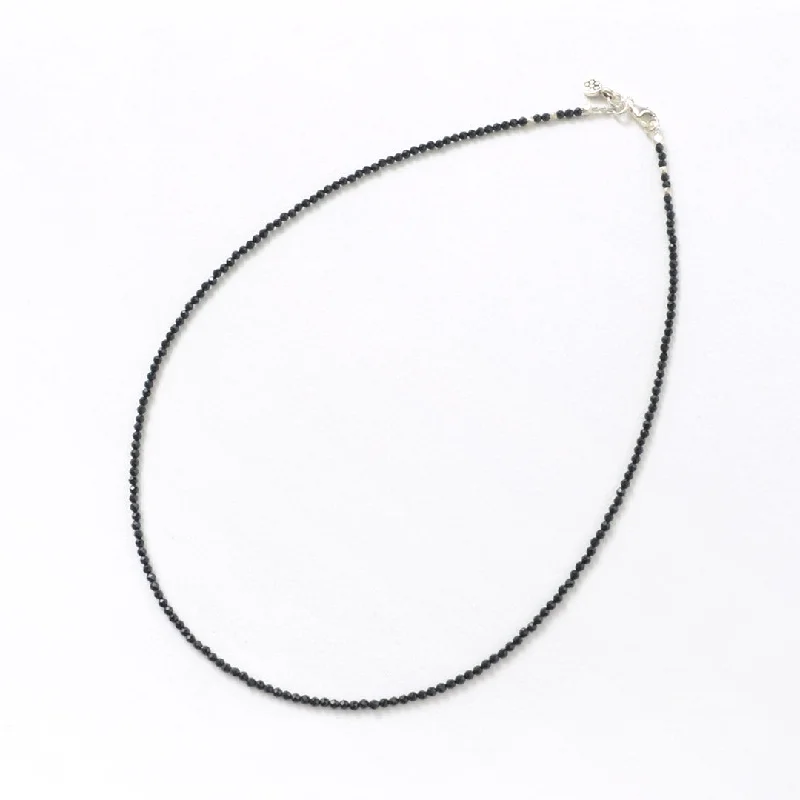 Classic Bar Necklace For Fashion-PHADUA / Onyx (2mm) cut bead necklace/anklet