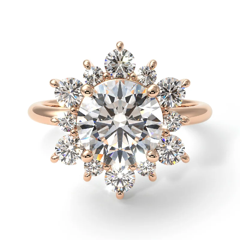 Classic Diamond Rings For Timeless Weddings-Vintage Diamond Snowflake Engagement Ring - Priscilla No. 2