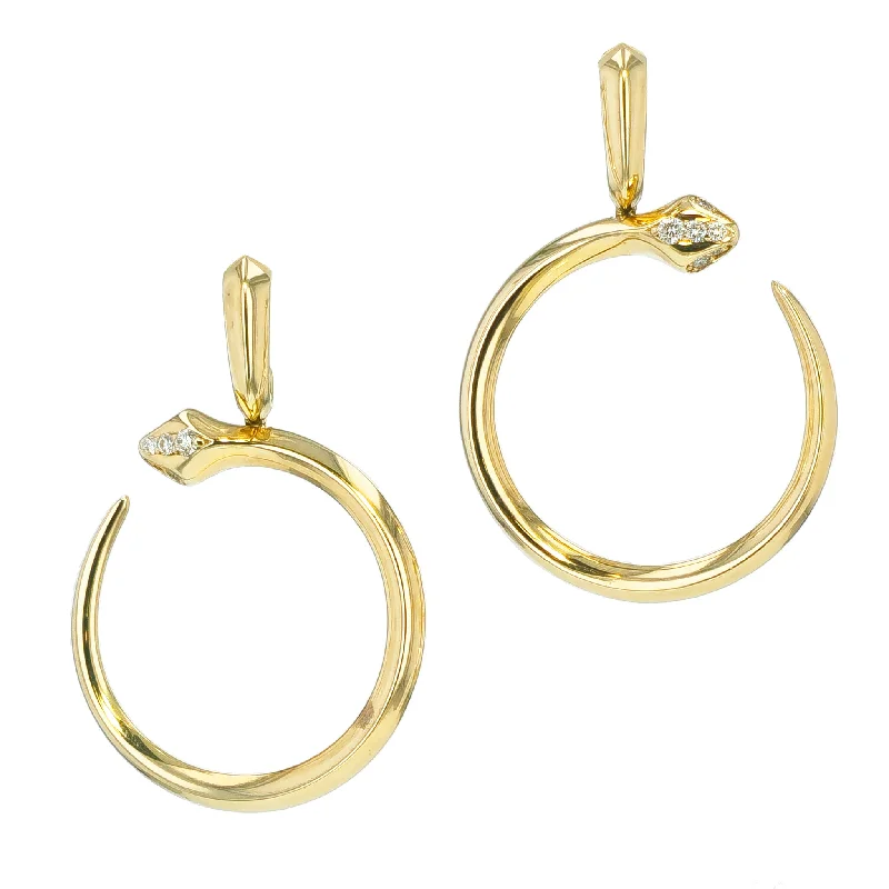 Luxury Earrings With Diamonds For Evening Wear-Yellow Gold and Diamond Pave Drop Earrings