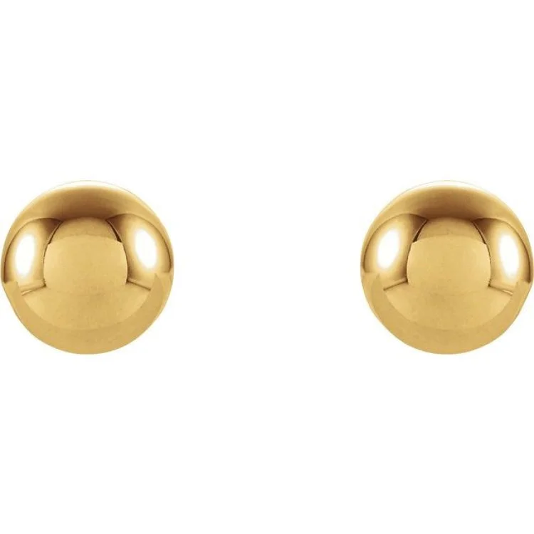 Large Statement Earrings For Bold Look-14K Yellow 4 mm Ball Stud Earrings