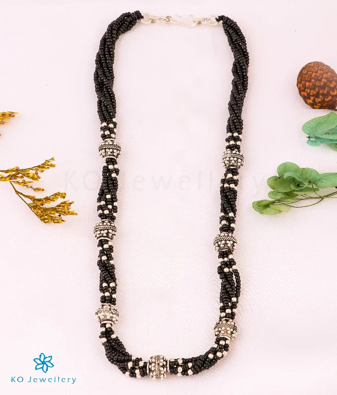 Simple Crystal Necklace For Weddings-The Sonali Silver Beads Necklace