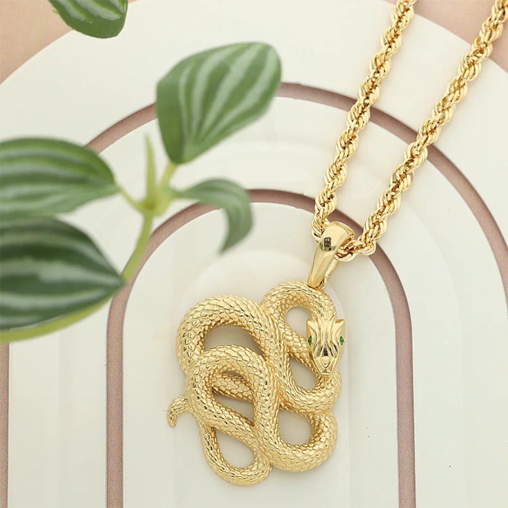 Custom Gold Necklace For Personalized Gifts-Gold Necklace (Chain With Snake Pendant) 18KT - FKJNKL18K5100