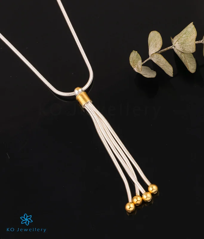 Elegant Gold Necklace For Formal Wear-The Tassel Silver Necklace (2 tone)