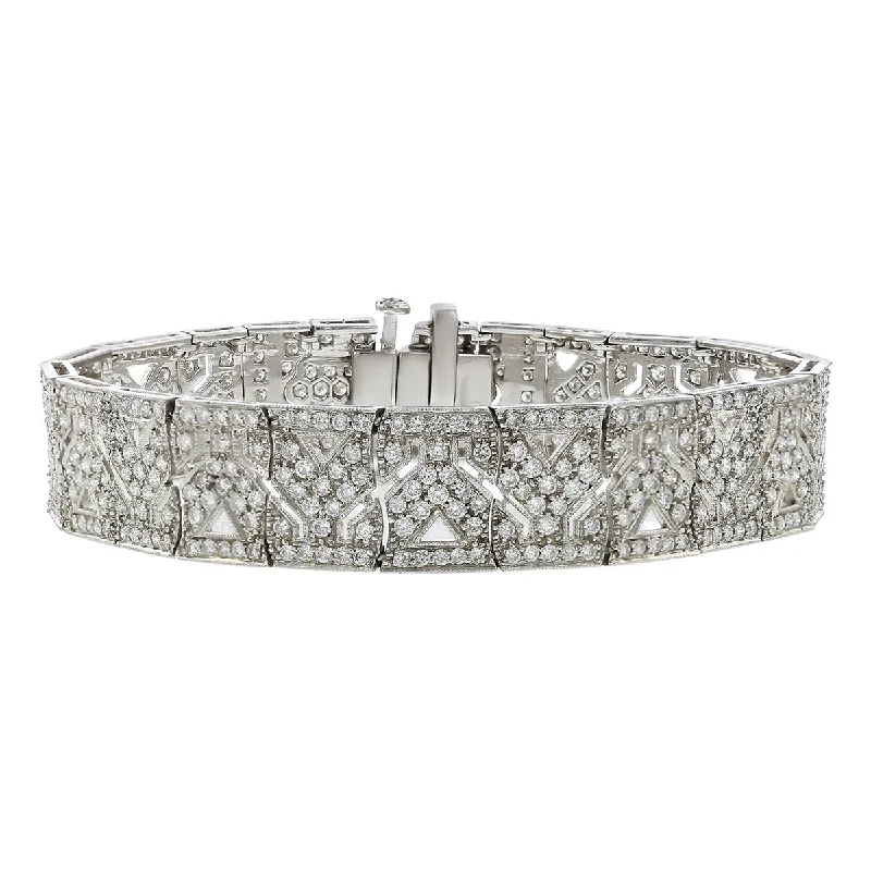 Elegant Bracelets For Wedding Gifts-Platinum 7.05-Carat Diamond Bracelet