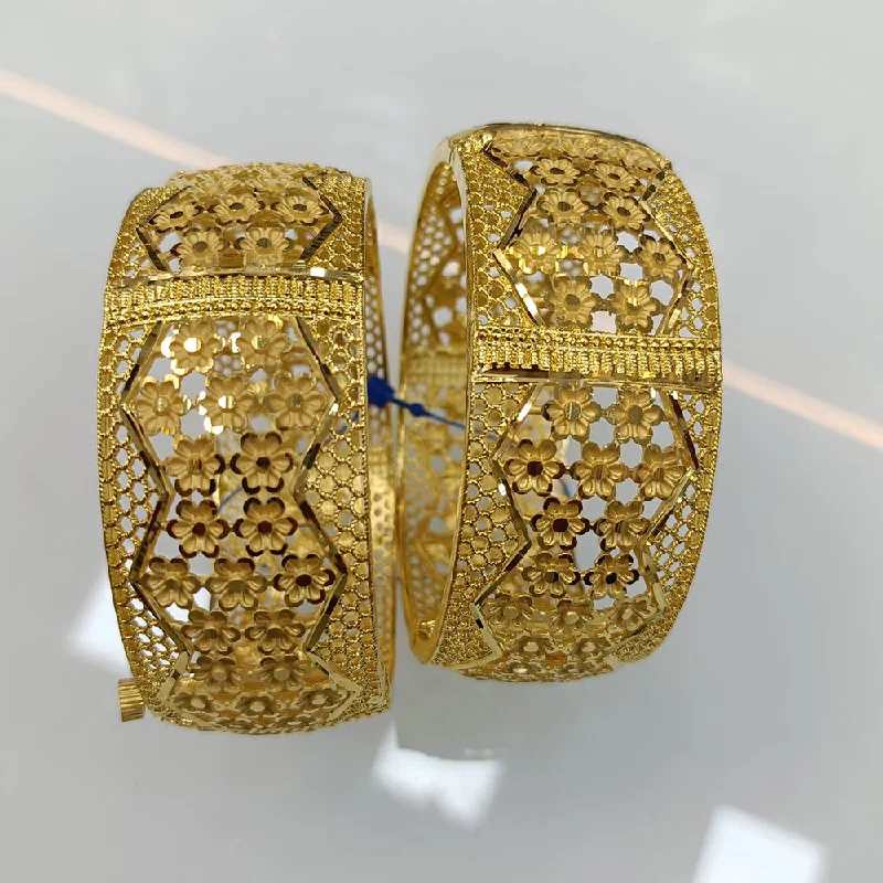 Classic Gold Wedding Bangles For Bridesmaids Fashion-Pari Art Jewellery Forming Gold Openable Bangles Set