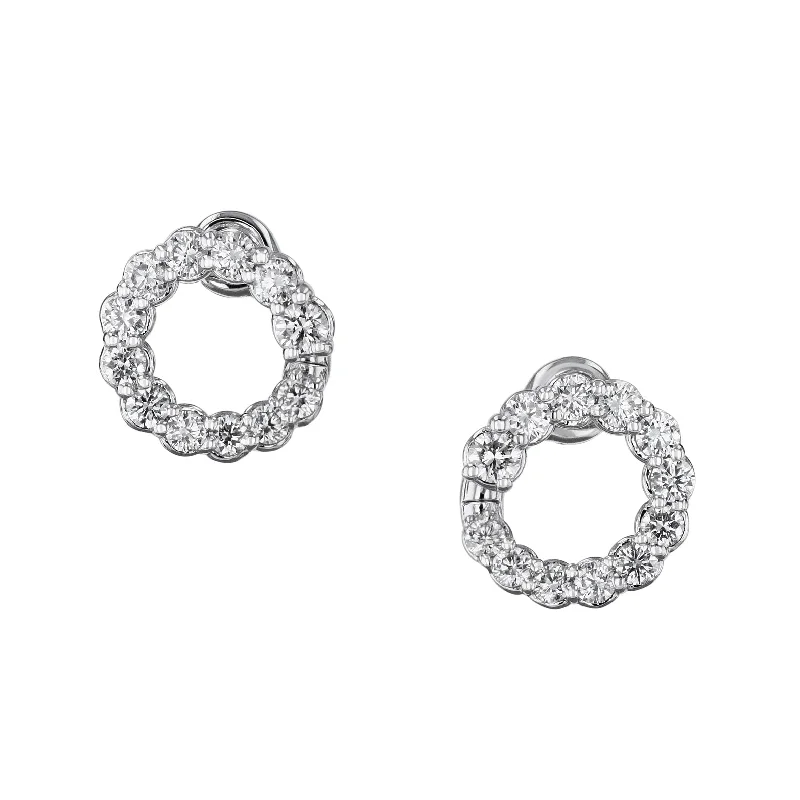 Custom Earrings For Wedding Gifts-White Gold Diamond Earrings