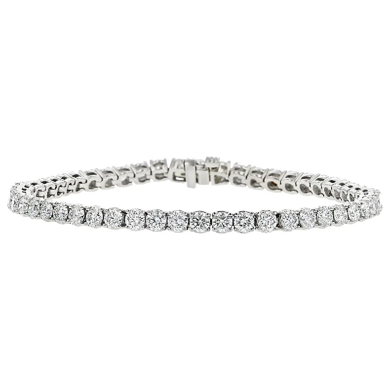 Classic Tennis Bracelets For Women-Platinum Diamond Wire Basket Tennis Bracelet