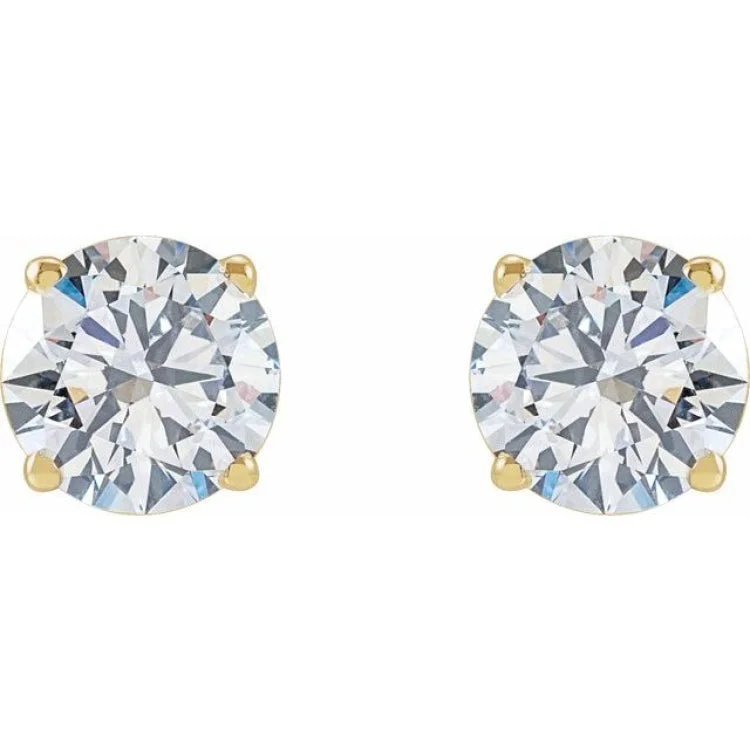 Personalized Earrings With Swarovski Crystals-14K Yellow 2 CTW Lab-Grown Diamond Stud Earrings