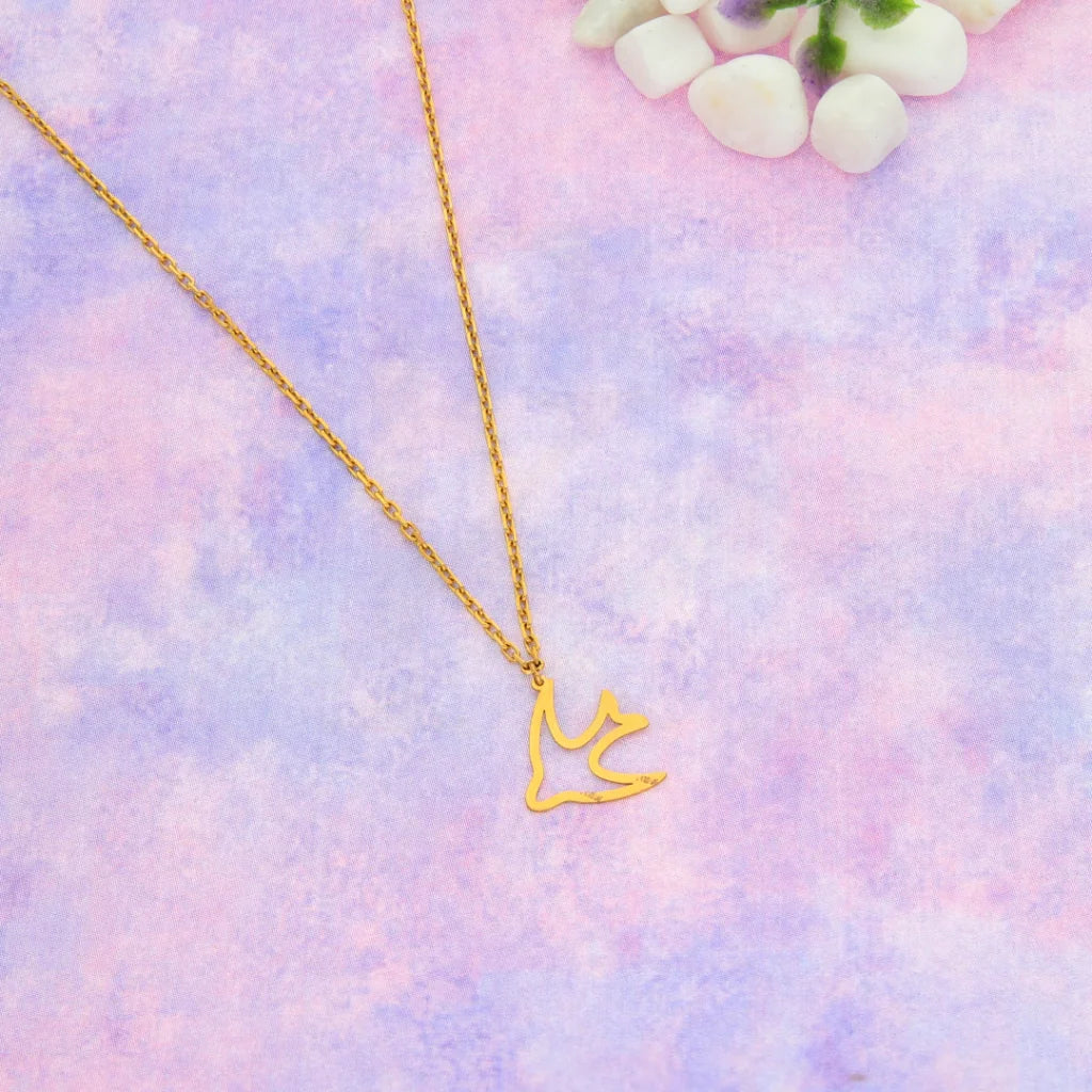 Sparkling Chain Necklace For Special Events-Gold Necklace (Chain with Bird Pendant) 21KT - FKJNKL21KM8699