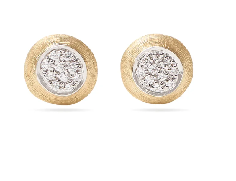 Designer Earrings For Fashionable Look-18kt Yellow and White Gold Diamond Stud Earrings