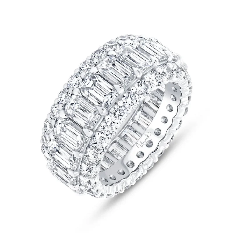 Trendy Wedding Bands For Timeless Weddings-Uneek Eternity Collection 3-Row Eternity Ring