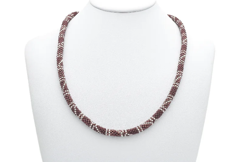 Simple Beaded Necklace For Casual Style-Merlot Necklace