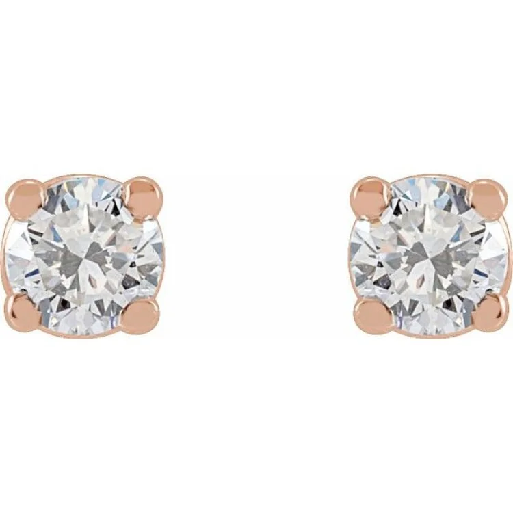 Unique Earrings For Bridesmaids Gifts-14K Rose 3 CTW Lab-Grown Diamond Stud Earrings