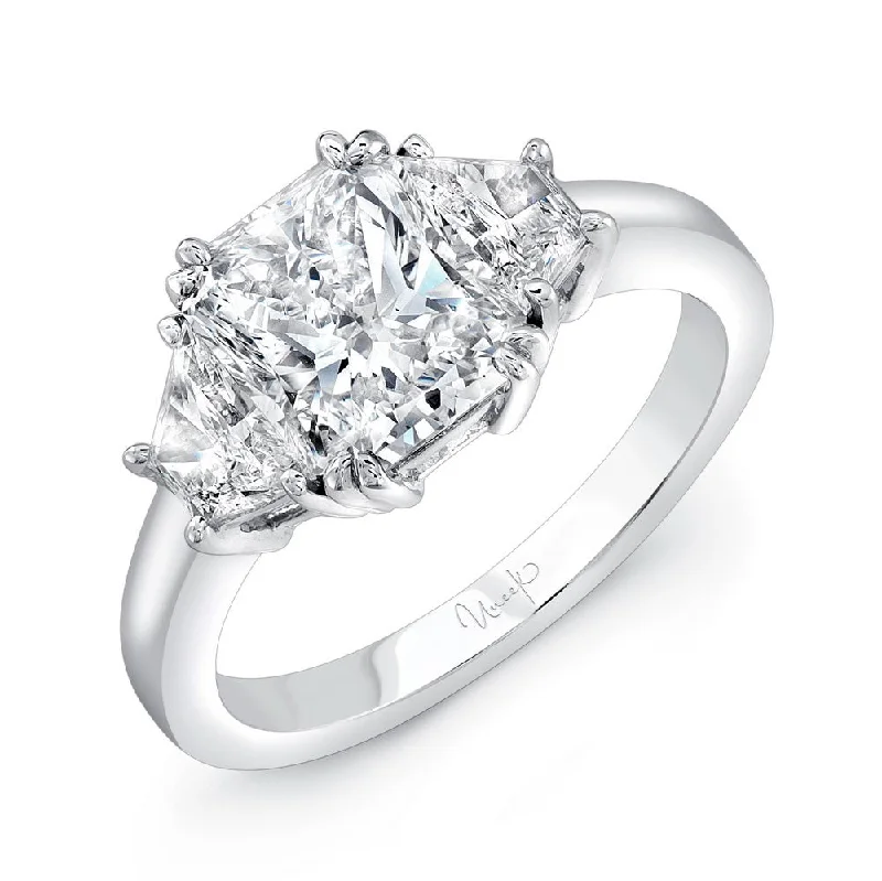 Sparkling Engagement Rings For Special Moments-Uneek Signature Collection Three-Stone Radiant Diamond Engagement Ring