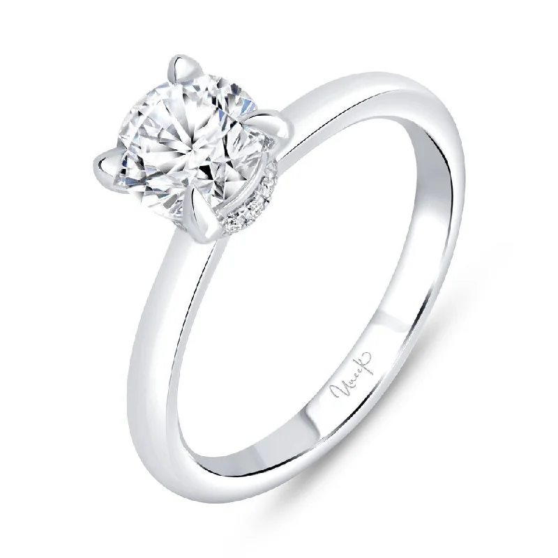 Simple Wedding Bands For Bridesmaids-Uneek Timeless Collection Solitaire Engagement Ring