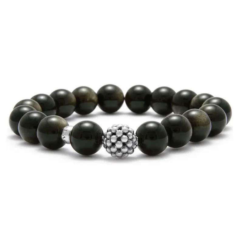 Men’s Personalized Bracelets For Gifts-Obsidian Bead Bracelet