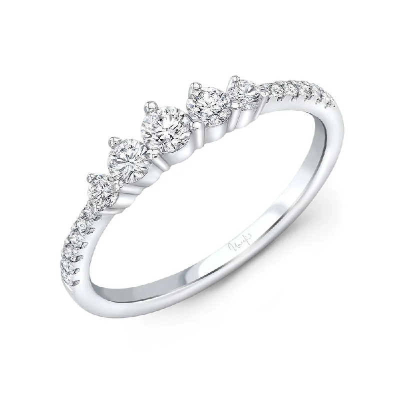 Trendy Custom Wedding Rings For Grooms-Uneek Stackable Collection 1-Row Diamond Fashion Ring