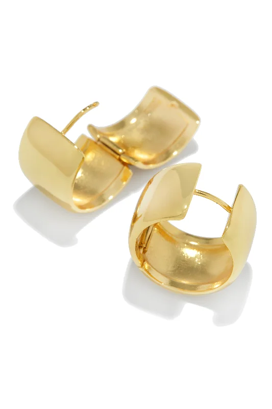 Simple Silver Stud Earrings For Daily Wear-Jacey Chunky Gold Dipped Hoop Earring - Gold