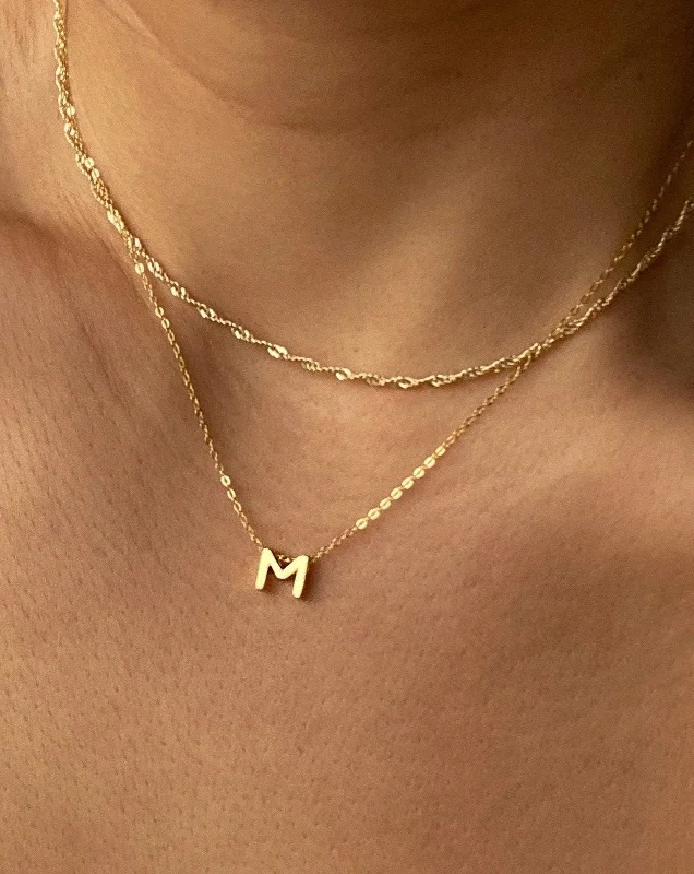 Trendy Nameplate Necklace For Fashion Lovers-M - Alphabet Necklace