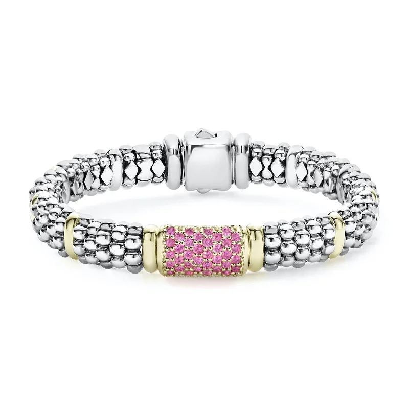 Affordable Beaded Bracelets For Teens-Pink Sapphire Caviar Bracelet