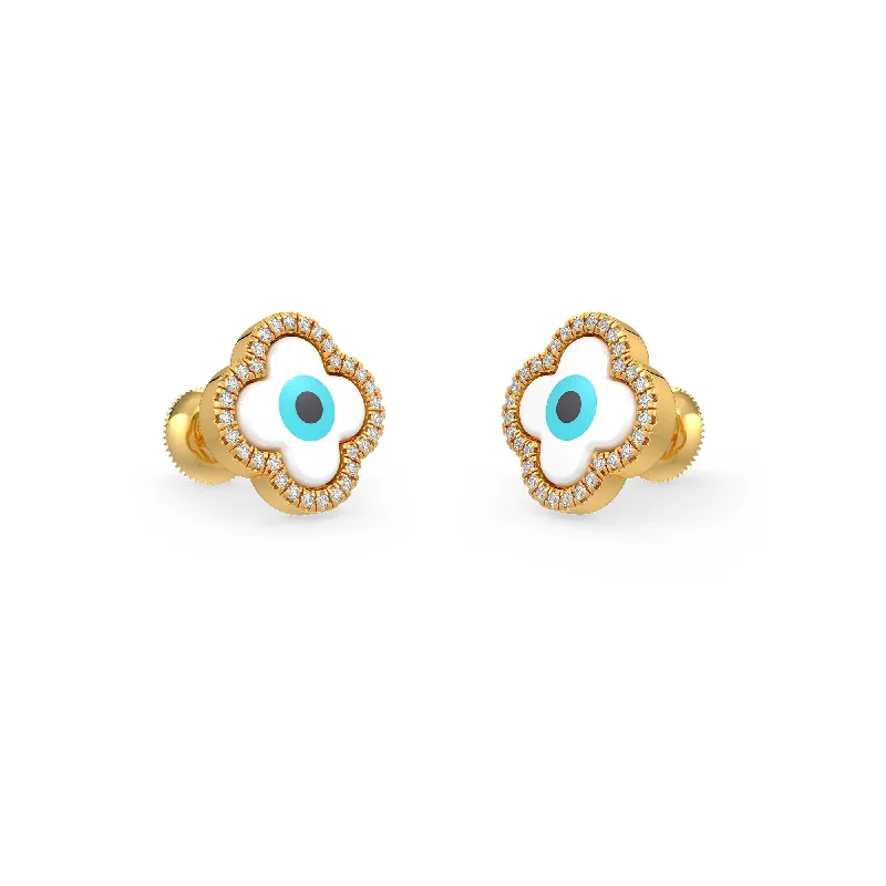 Simple Gemstone Earrings For Office Look-Lily Evil Eye Earrings