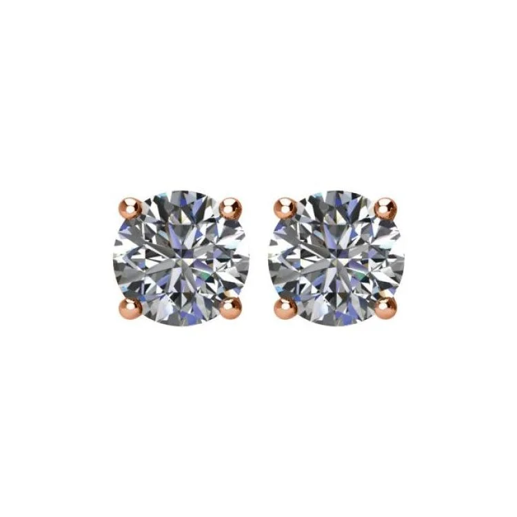 Chic Drop Earrings For Night Out-14K Rose 1 1/2 CTW Natural Diamond Stud Earrings