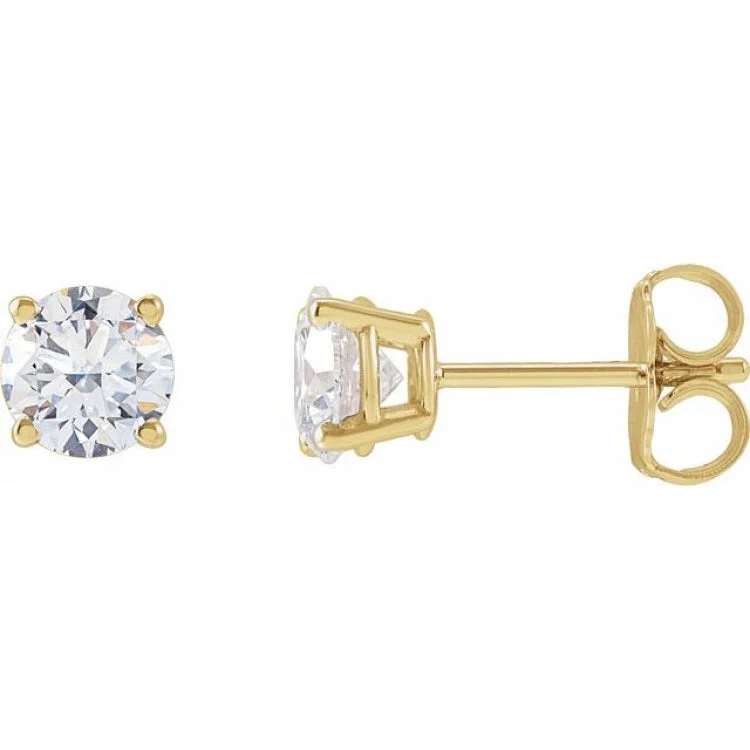 Lightweight Earrings For Comfortable Wear-14K Yellow 1 CTW Lab-Grown Diamond Stud Earrings