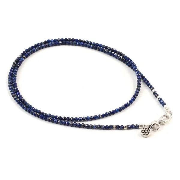 Elegant Chain Necklace For Special Events-PHADUA / Lapis lazuli (2mm) cut bead necklace/anklet