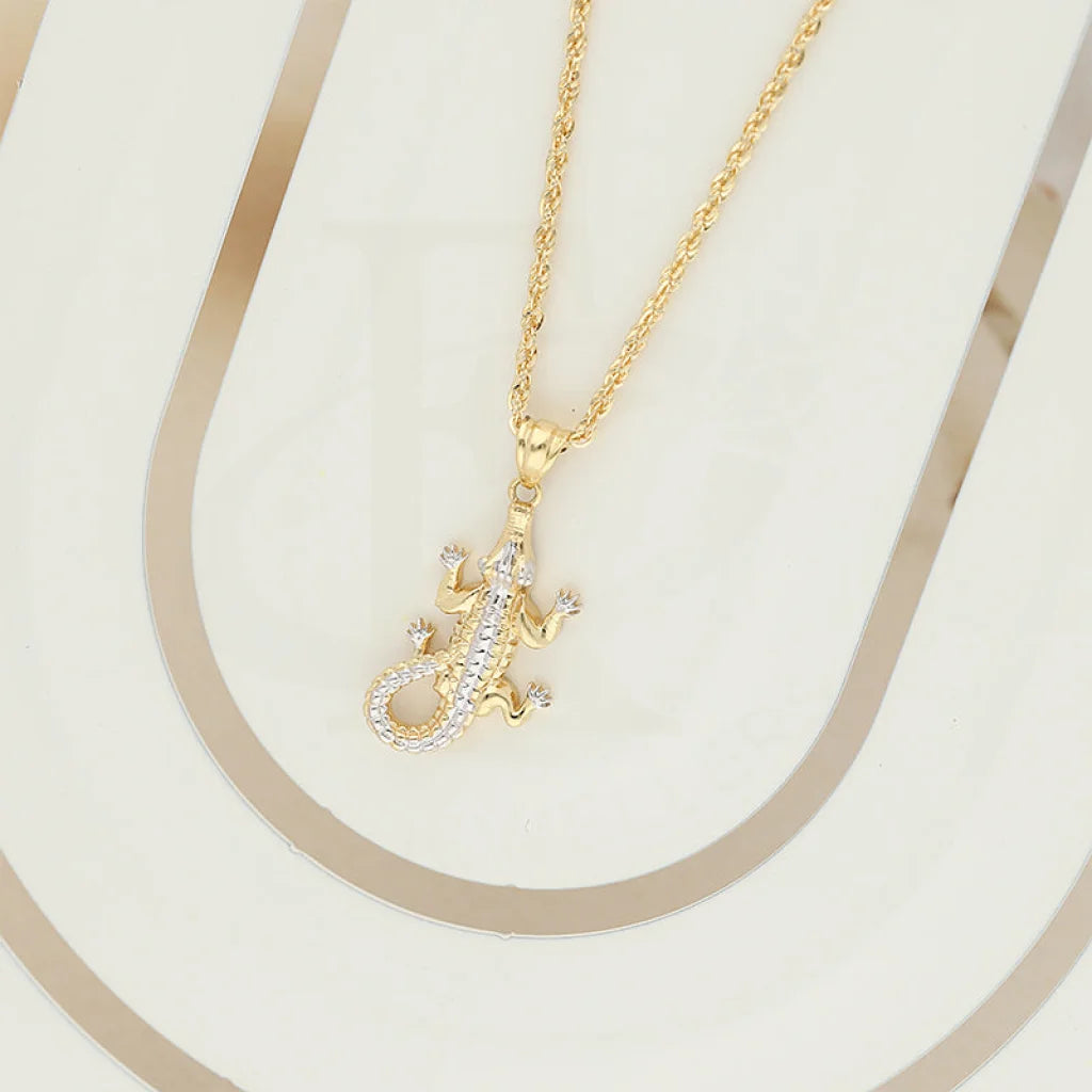 Elegant Heart Pendant Necklace For Fashionistas-Gold Necklace (Chain With Alligator Shaped Pendant) 18KT - FKJNKL18K5106