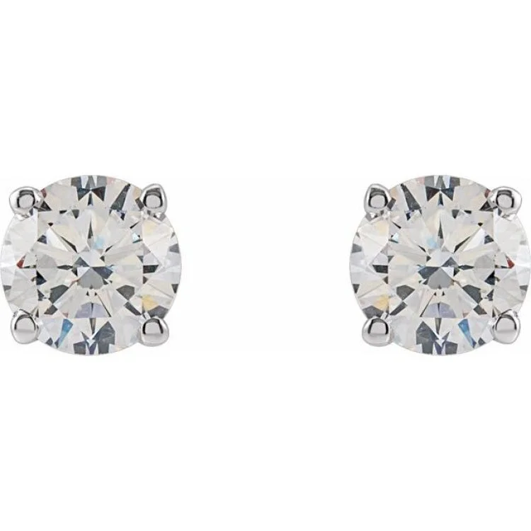 Fashionable Crystal Earrings For Evening Look-14K White 3/4 CTW Lab-Grown Diamond Stud Earrings