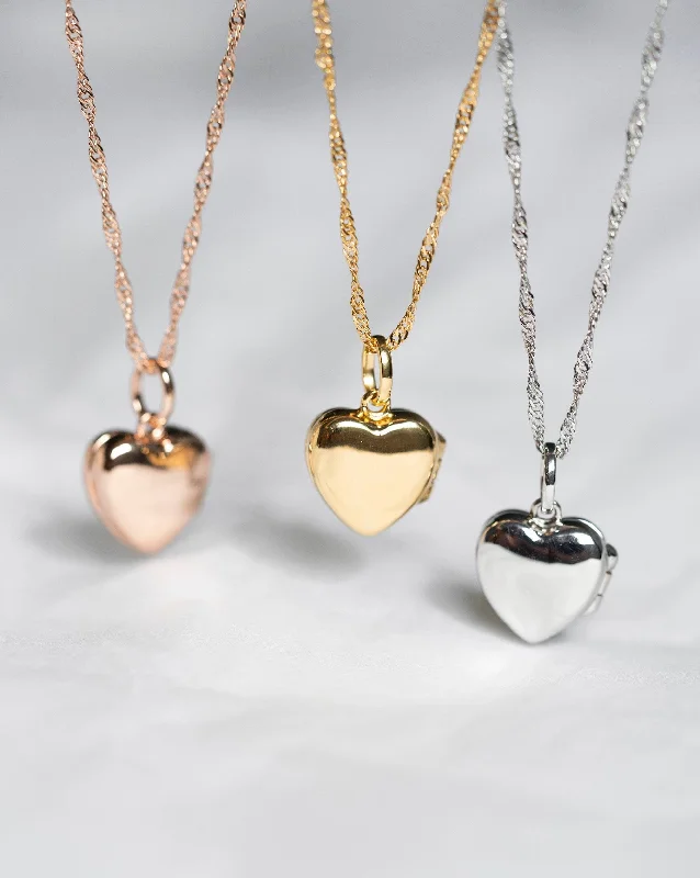 Trendy Heart Pendant Necklace For Special Gifts-Love Heart Locket w Anne Chain