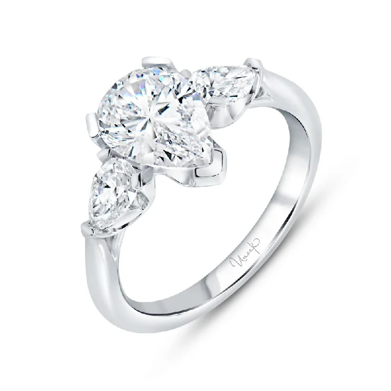 Custom Diamond Rings For Fashion-Forward Brides-Uneek Alexandria Collection Three-Stone Pear Shaped Engagement Ring