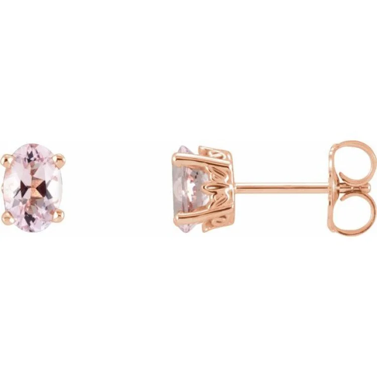 Bold Dangle Earrings For Night Out-14K Rose Natural Pink Morganite Earrings